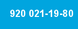 920 021-19-80 920 021-19-80